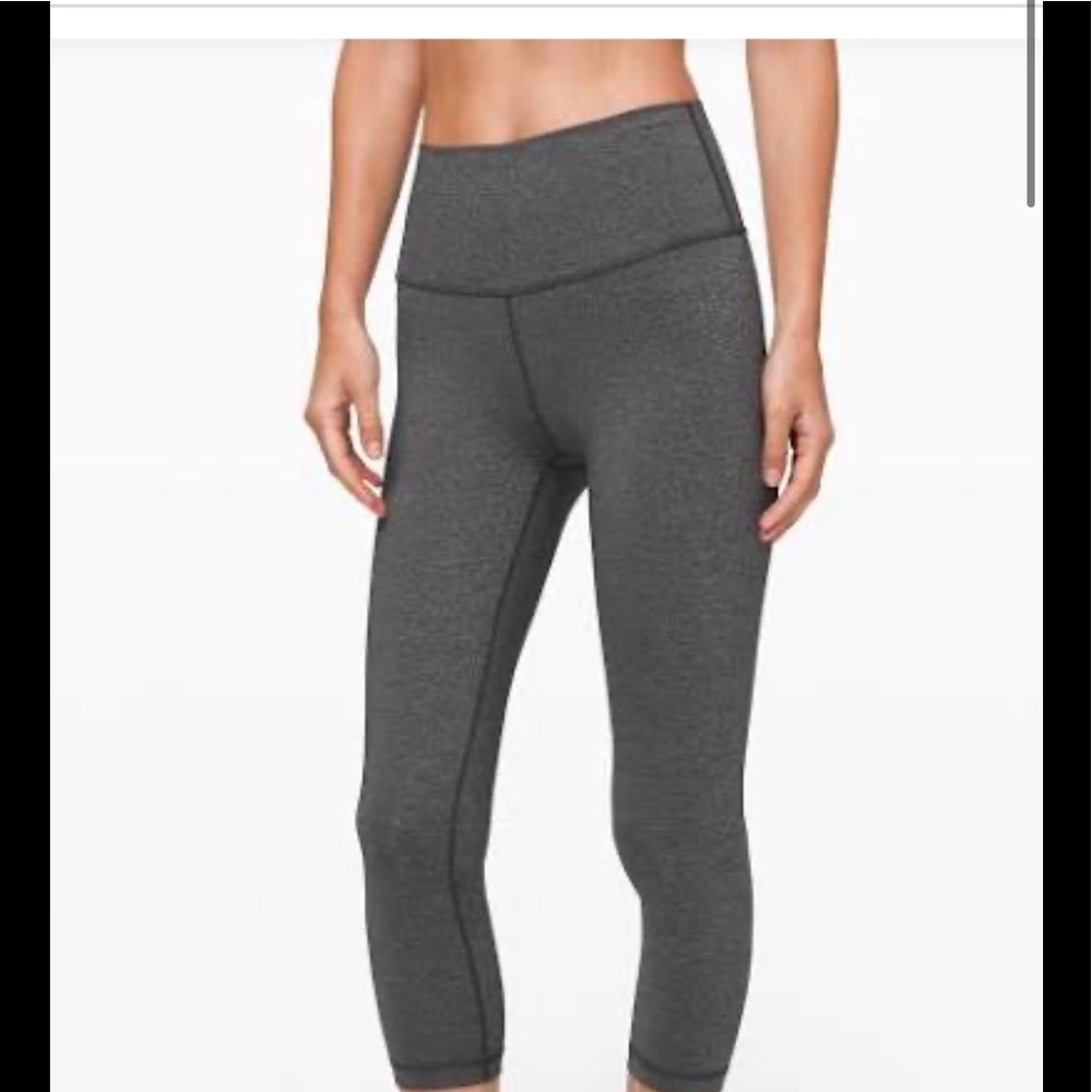 Lululemon cropped leggings dark heather grey